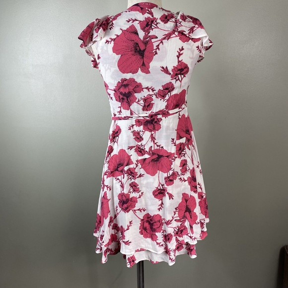 Free People Anthropologie  Floral French Quarter Wrap Dress XS White Rayon - Picture 3 of 7
